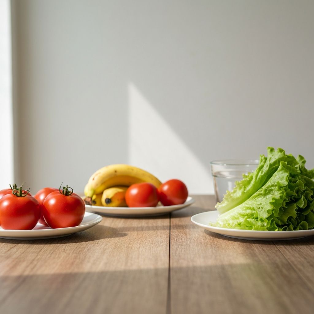 Calm meal setup with natural light and fresh ingredients